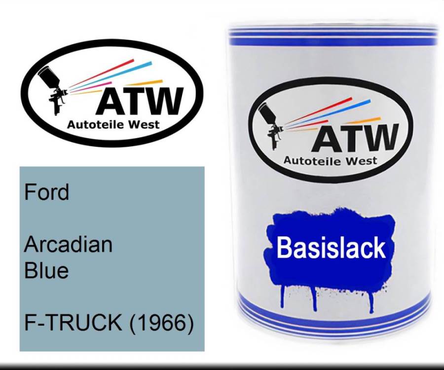 Ford, Arcadian Blue, F-TRUCK (1966): 500ml Lackdose, von ATW Autoteile West.